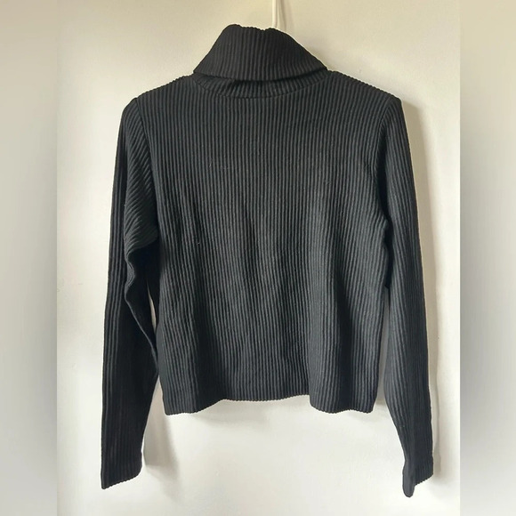 Club Monaco Black Ribbed  Turtleneck - Picture 2 of 3